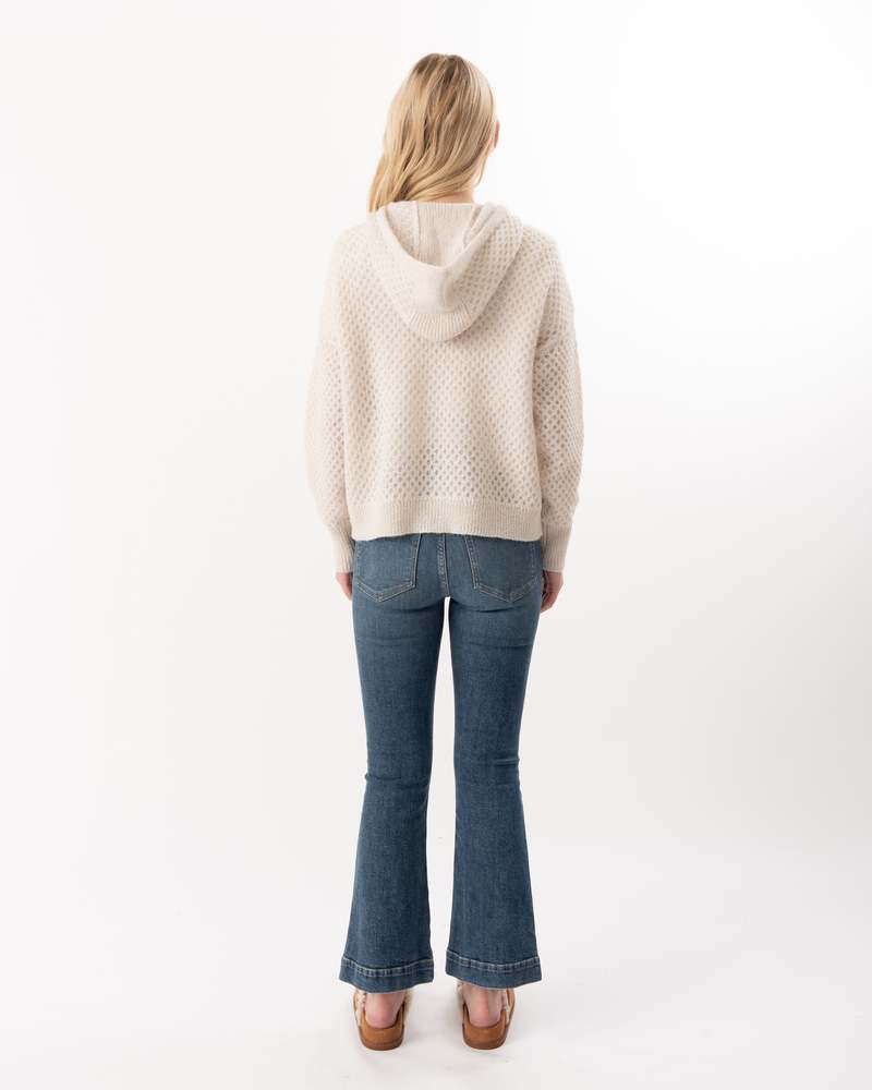 ELLIOTT LAUREN Knit Hoodie Sweater - Pearl