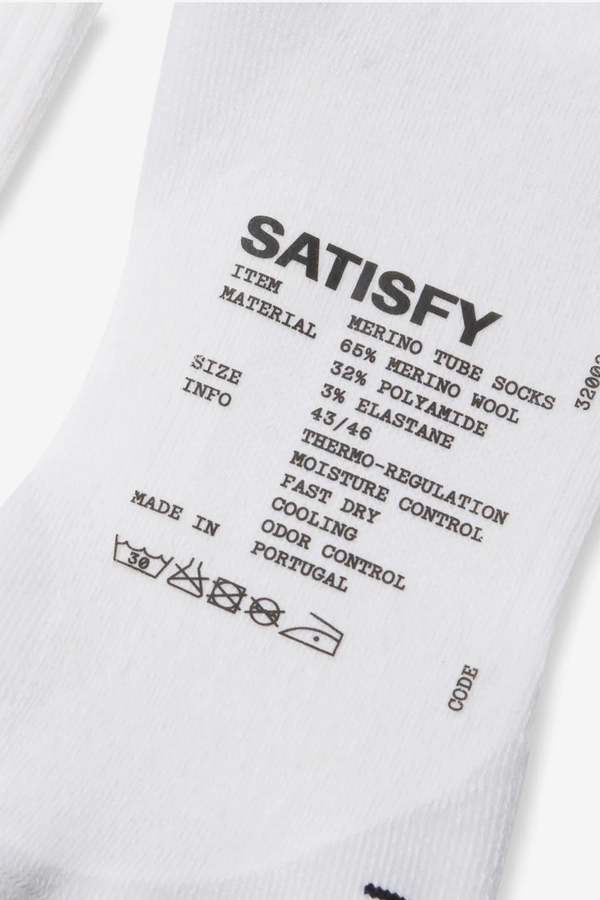 SATISFY RUNNING Merino Nylon Tube Socks - Off White