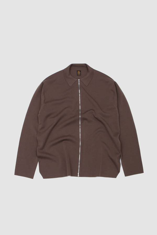 Batoner 35G Wool Smooth Polo Zip Cardigan | Garmentory
