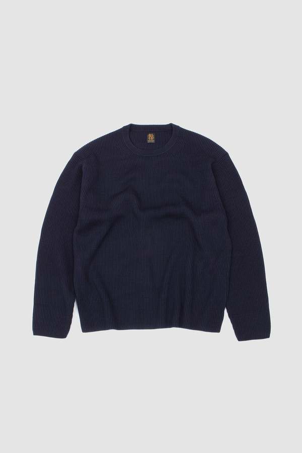 Batoner Solid Wool Rib Crew Neck Sweater | Garmentory