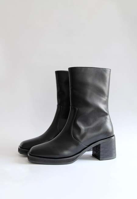 Rick Owens Grill Stretch Peeptoe Boots - 90 BLACK CLEAR