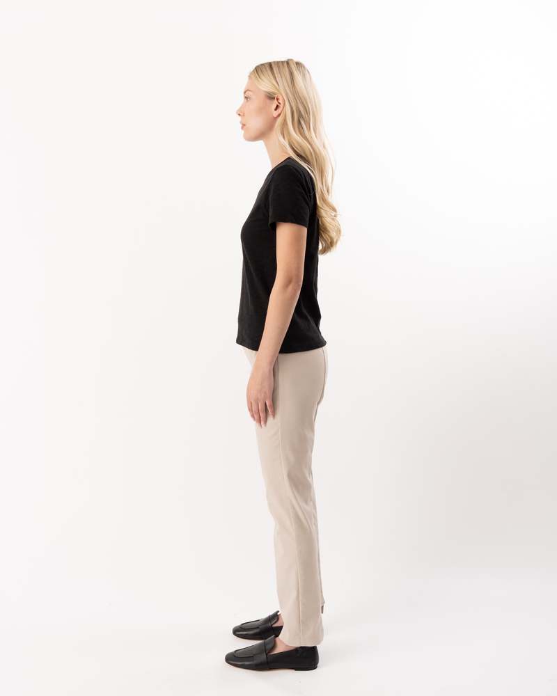 ELLIOTT LAUREN Straight Leg Pull On Pant - Khaki
