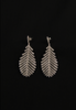 The NKC Store Edith Crystal Silver Leaf Earrings - Thumbnail 1