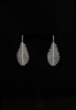 The NKC Store Edith Crystal Silver Leaf Earrings - Thumbnail 3