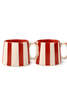 Casa Amarosa Ceramic Red Stripe Coffee Cup Set of 2 (3.5 x 2.5 Inches) - Thumbnail 1