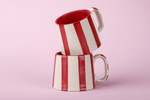 Casa Amarosa Ceramic Red Stripe Coffee Cup Set of 2 (3.5 x 2.5 Inches) - Thumbnail 8