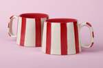 Casa Amarosa Red Stripe Coffee Cup Set of 4 - Thumbnail 8