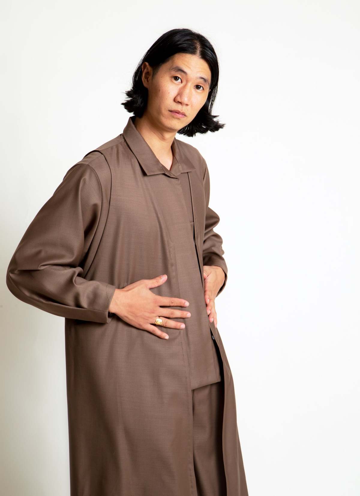 KAAREM Sarga V-Neck Long Vest Jacket - Image 4 of 5
