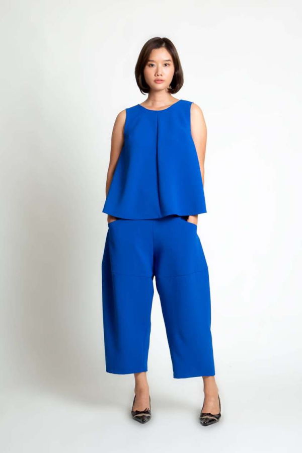 KAAREM Three-Two A-Line Colorblock Top