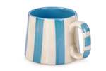 Casa Amarosa Aqua Blue Stripe Coffee Cup Set of 2 - Thumbnail 3