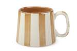 Casa Amarosa Brown Stripe Coffee Cup Set of 4 - 3.5 x 2.5 Inches - Thumbnail 2