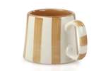 Casa Amarosa Brown Stripe Coffee Cup Set of 4 - 3.5 x 2.5 Inches - Thumbnail 6