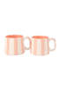Casa Amarosa Pink Stripe Coffee Cup Set of 2 220ml - Thumbnail 1