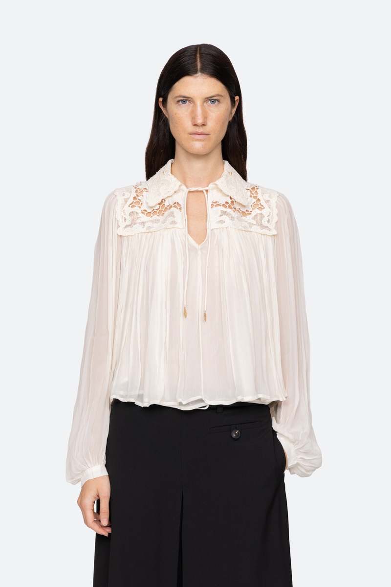 Sea NY Daphne Lace Long Sleeve Top