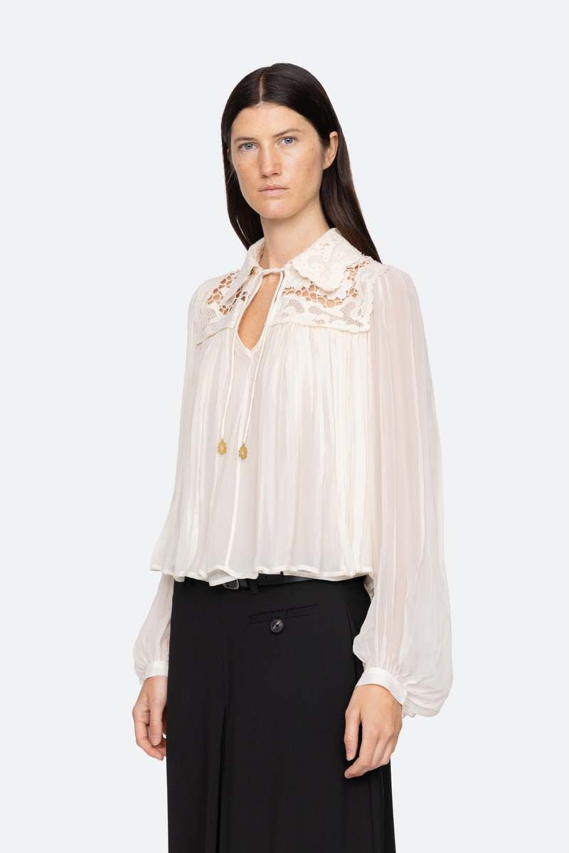 Sea NY Daphne Lace Long Sleeve Top