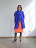 Chloe Wool Caped Coat - Blue - Thumbnail 3