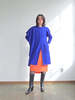 Chloe Wool Caped Coat - Blue - Thumbnail 4