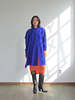 Chloe Wool Caped Coat - Blue - Thumbnail 5