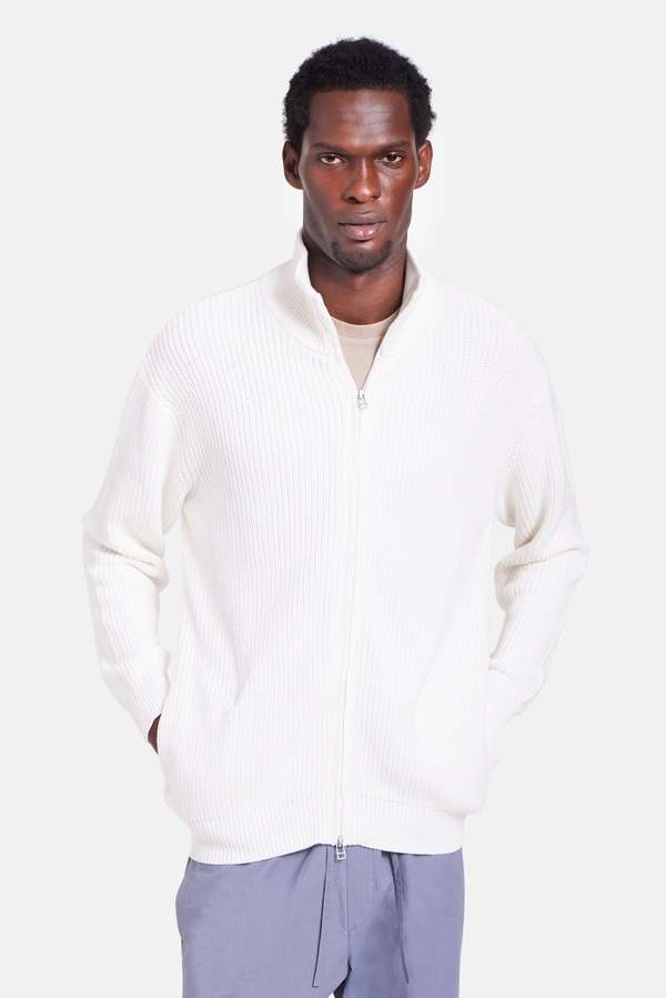 Blue&Cream Hunter Ribbed Full Zip Sweater