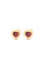 Atelier Liya Garnet Heart Stud Earring - Garnet - Thumbnail 1
