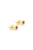 Atelier Liya Garnet Heart Stud Earring - Garnet - Thumbnail 2