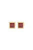 Atelier Liya Garnet Square Stud Earring - Garnet - Thumbnail 1