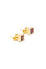 Atelier Liya Garnet Square Stud Earring - Garnet - Thumbnail 2