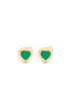 Atelier Liya Green Onyx Heart Stud Earrings - Green Onyx - Thumbnail 1