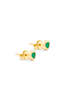 Atelier Liya Green Onyx Heart Stud Earrings - Green Onyx - Thumbnail 2