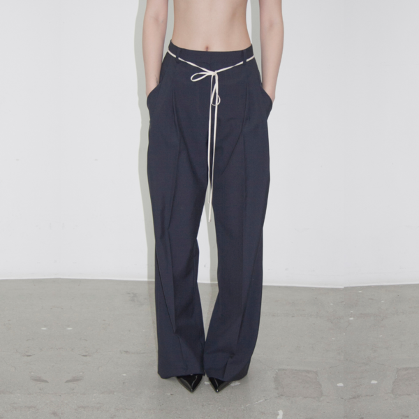 ANTONIO SHIN Pleated Trousers - Navy