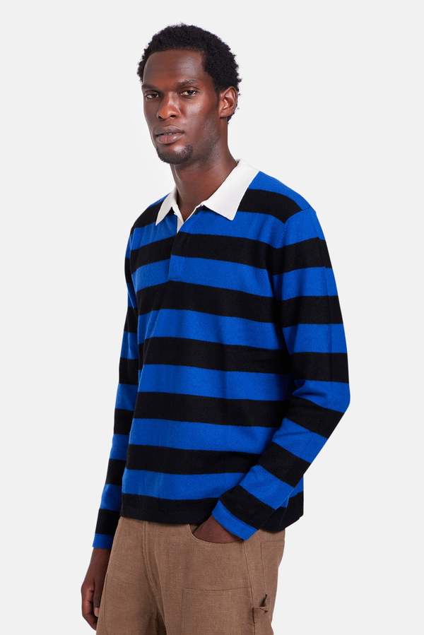 Blue&Cream Cashmere Striped Rugby