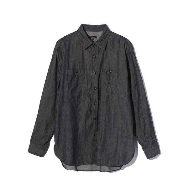 Engineered Garments Work Shirt - Black Cotton Denim Shirting Engineered Garments Work Shirt - Black Cotton Denim Shirting