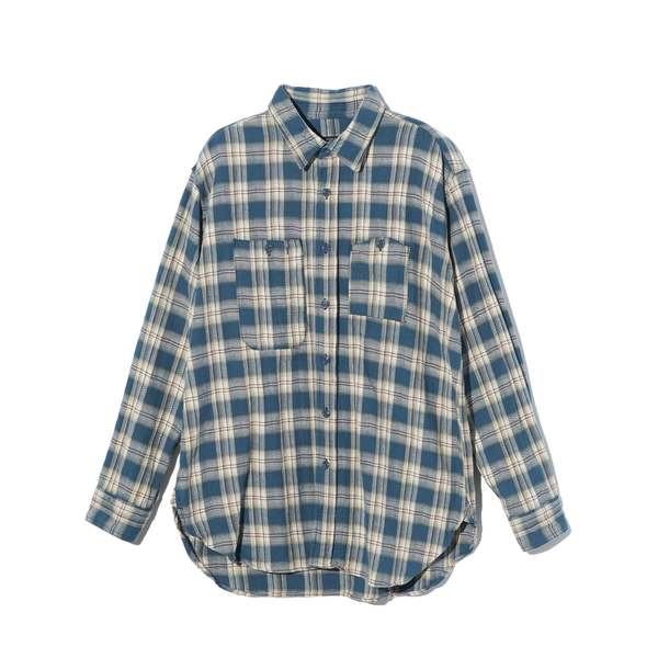 Engineered Garments Work Shirt - Navy Cotton Plaid Jacquard Shirt Engineered Garments Work Shirt - Navy Cotton Plaid Jacquard Shirt