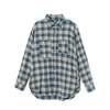 Engineered Garments Work Shirt - Navy Cotton Plaid Jacquard Shirt - Thumbnail 1