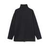 Zip Mock Neck Black Polyester Fleece - Thumbnail 2