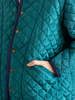 A B E L I N E Moiré Cotton Quilt Jacket - Blue Spruce - Thumbnail 4