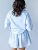 A B E L I N E Cotton Oversized Curved Hem Tee - Blue Stripe - Thumbnail 2