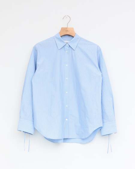 Ernie Palo Cotton Silk Stripe Shirt - Sax | Garmentory