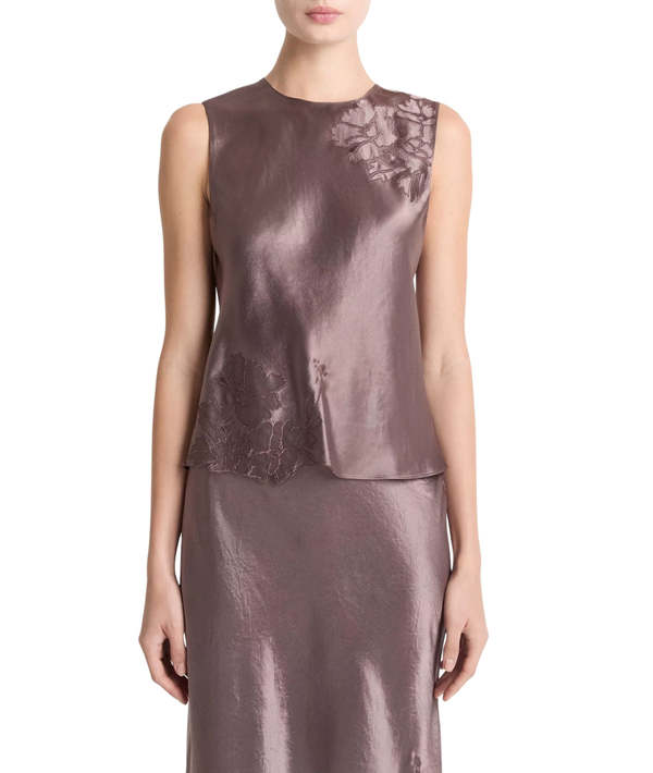 VINCE Embroidered Shell Top