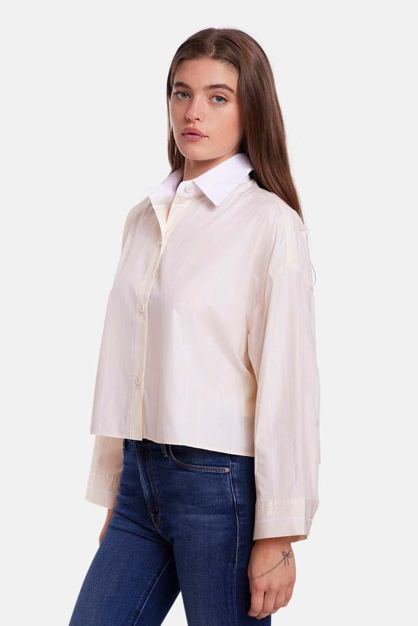 The Tile Club Gansett Poplin Crop Shirt