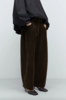 Cordera Corduroy Baggy Pants - Brown - Thumbnail 1