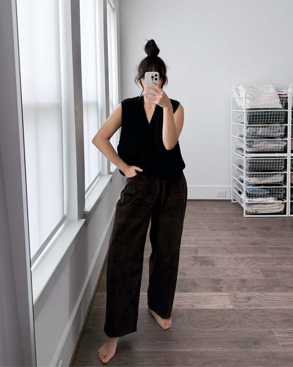 Cordera Corduroy Baggy Pants - Brown