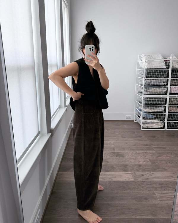 Cordera Corduroy Baggy Pants - Brown