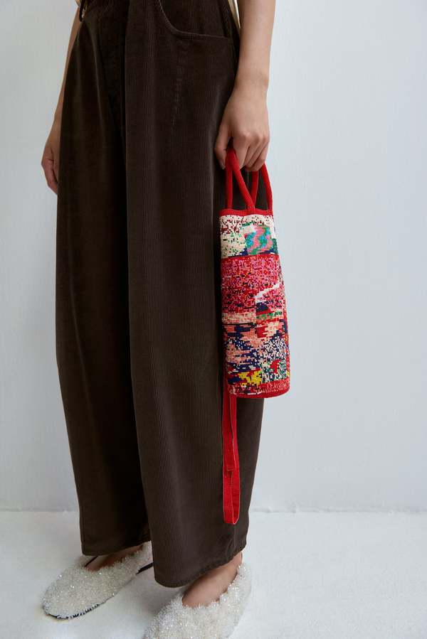 Cordera Corduroy Baggy Pants - Brown