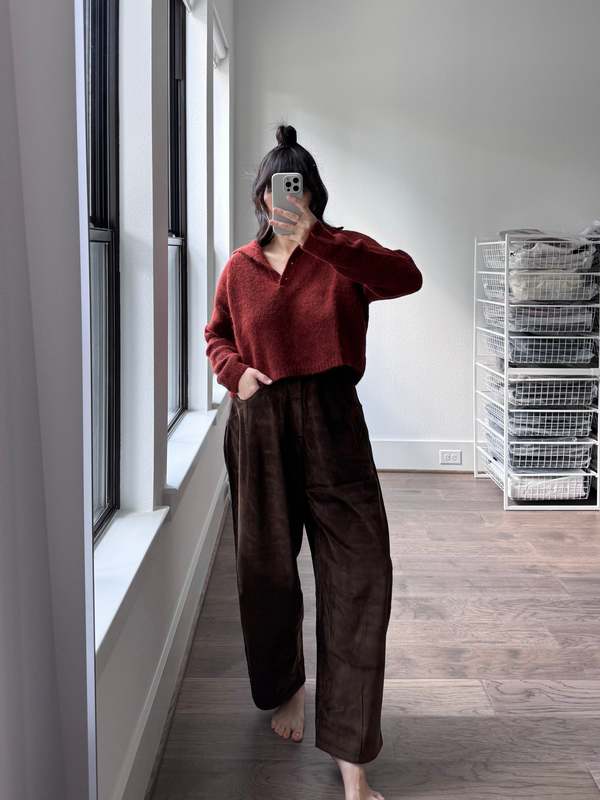 Cordera Corduroy Baggy Pants Brown
