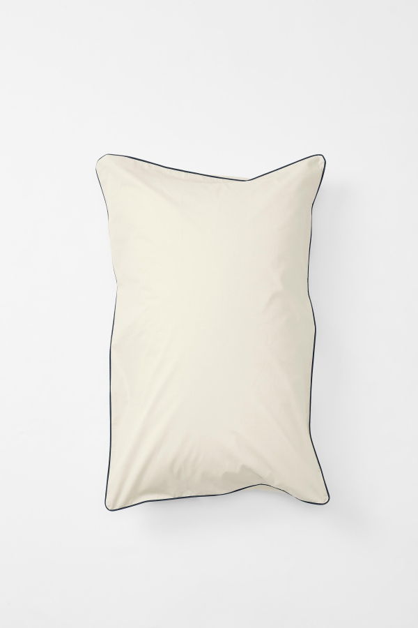 SUTRAM Contrast Edge Pillowcase - Canvas with Navy