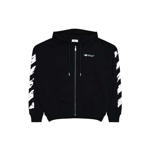 Off-White Ink Arrow Skate Zip Hoodie - Black/White | Garmentory