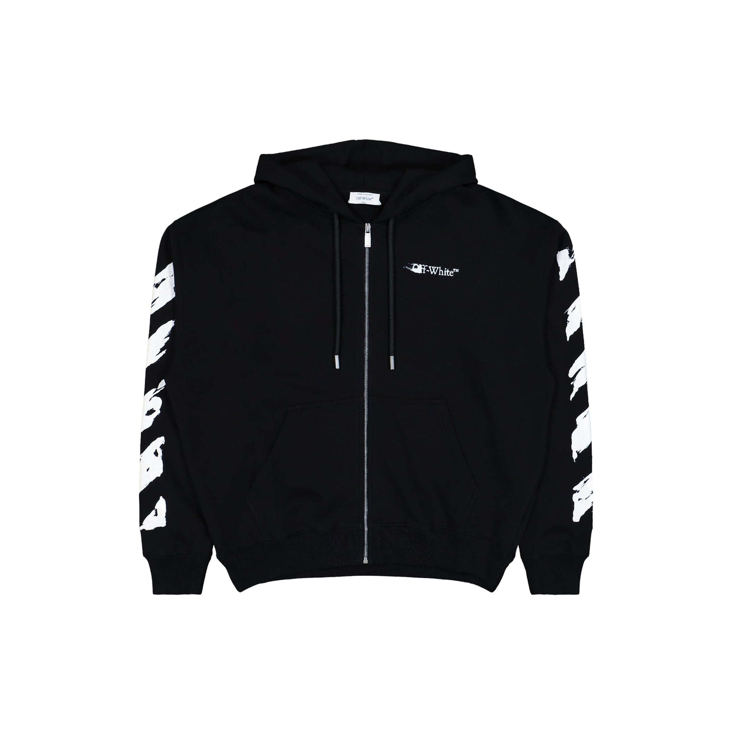 Off-White Ink Arrow Skate Zip Hoodie - Black/White | Garmentory