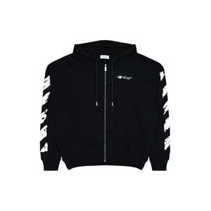 Off-White Ink Arrow Skate Zip Hoodie - Black/White | Garmentory