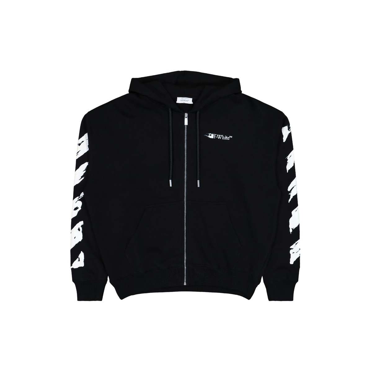 Off-White Ink Arrow Skate Zip Hoodie - Black/White | Garmentory